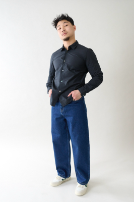Kitchener Items - Camicia Uomo Shirt Blue Graphite