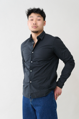 Kitchener Items - Camicia Uomo Shirt Blue Graphite