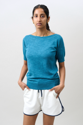 Kitchener Items - Audra Slub Top Lagoon Melange