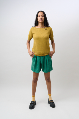 Kitchener Items - Audra Lux Top Amber & Greenblack Lurex