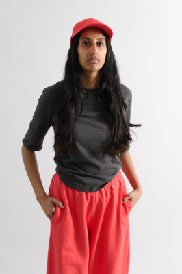 Kitchener Items - Thea Mid Slub Linen Tee Raven