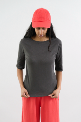 Kitchener Items - Thea Mid Slub Linen Tee Raven