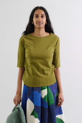Kitchener Items - Thea Mid Slub Linen Tee Avocado