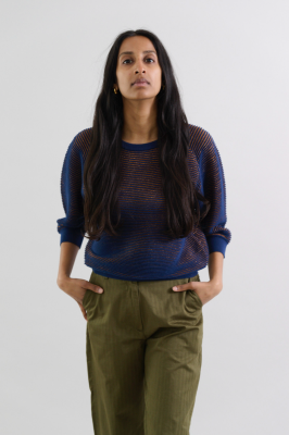 Kitchener Items - Tuuli Lux Jumper Marine & Copper Lurex