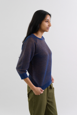 Kitchener Items - Tuuli Lux Jumper Marine & Copper Lurex