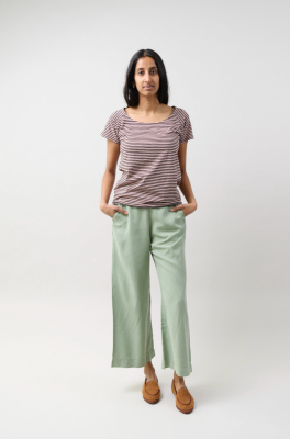 Kitchener Items - Bridget Backseam Slub T-Shirt Raven & Misty Rose