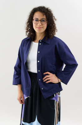 Kitchener Items - Camicia Oversized Blouse Jacquard Blue