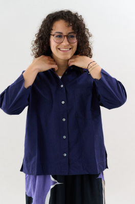 Kitchener Items - Camicia Oversized Blouse Jacquard Blue