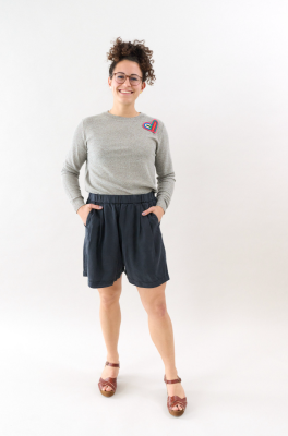 Kitchener Items - Marit Lurex Roundneck Pullover Ice Blue & Copper
