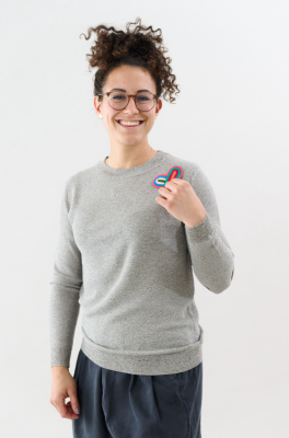 Kitchener Items - Marit Lurex Roundneck Pullover Ice Blue & Copper