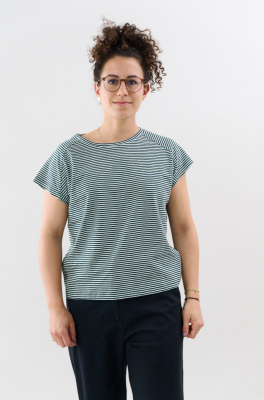 Kitchener Items - Odile Slub Top Green Gables & Sky Grey