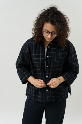 Kitchener Items - Camicia Oversized Blouse Nero Geometrici