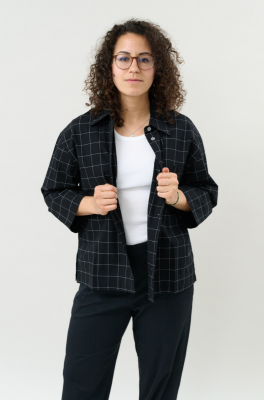 Kitchener Items - Camicia Oversized Blouse Nero Geometrici