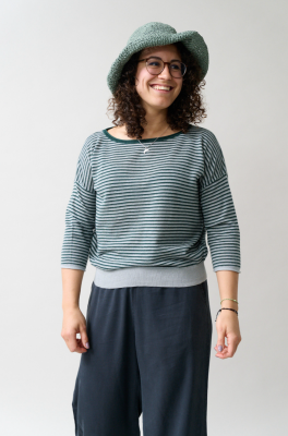 Kitchener Items - Maeve Boat 3/4 Top Sky Blue & Green