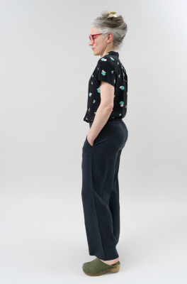 Kitchener Items - Camicia Blouse Nero Print Fiori Pastel