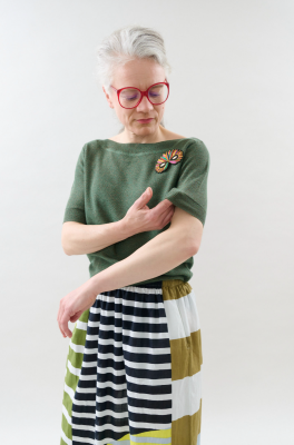Kitchener Items - Audra Lux Top Seaweed & Copper Lurex