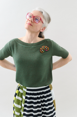 Kitchener Items - Audra Lux Top Seaweed & Copper Lurex