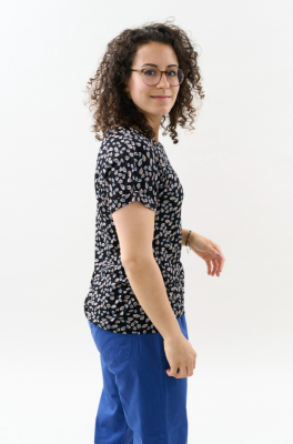 Kitchener Items - Audrey Print Tee Leaves - Jet Black