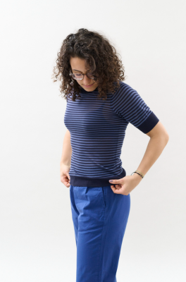 Kitchener Items - Kairavi Stripe Top Dark Blue & Bluelila