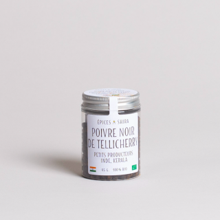 Épices Shira: Poivre Noir de Tellicherry (Tellicherry Black Pepper) Organic