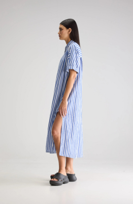 Bellerose KEREN Long Shirt Dress - Iris Bloom / White 