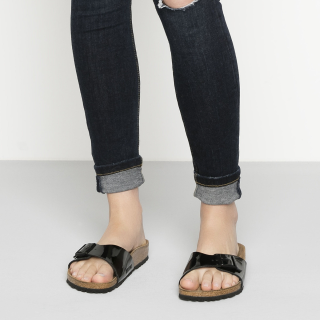 Birkenstock Madrid Birko-Flor Patent Black Patent - Womens
