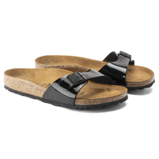 Birkenstock Madrid Birko-Flor Patent Black Patent - Womens