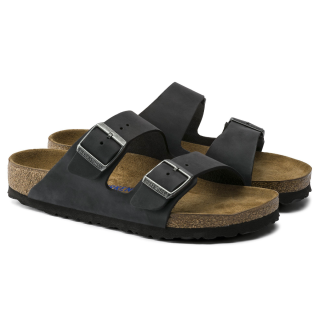 Birkenstock Arizona Soft Footbed Oiled Leather Black - Womens 