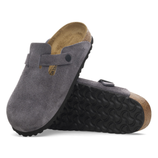 Birkenstock Boston Suede Leather Velvet Grey - Mens