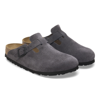 Birkenstock Boston Suede Leather Velvet Grey - Mens