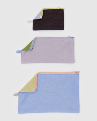 Baggu Flat Pouch Set - Pastels Colorblock