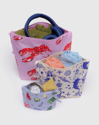 Baggu Go Pouch Set - Sea Creatures