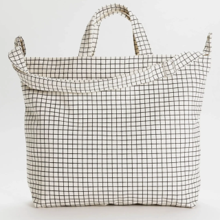 Baggu Horizontal Zip Duck Bag - Natural Grid