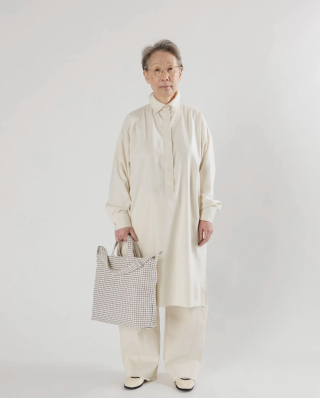 Baggu Horizontal Zip Duck Bag - Natural Grid