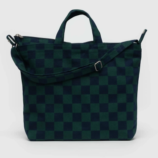 Baggu Horizontal Zip Duck Bag - Navy Green Check
