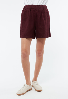 GIVN - CLEMENTINE Linen Shorts - Burgundy