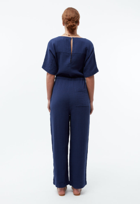 GIVN - KAYLA Organic Cotton Muslin Jumpsuit - Nightshade Blue