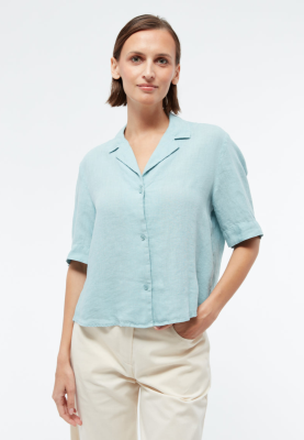GIVN - CAROL Short Sleeve Linen Shirt - Irish Mint