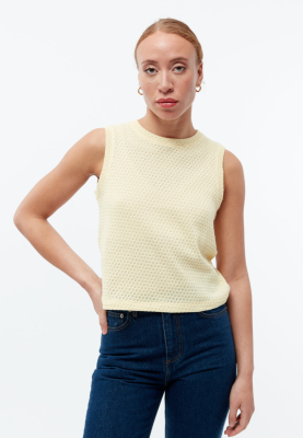 GIVN - SHIRLEY Knitted Organic Cotton Top - Creamy Yellow 