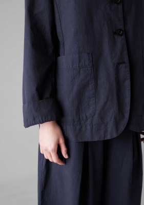 TOAST Tailored Cotton Linen Jacket - Raven Blue