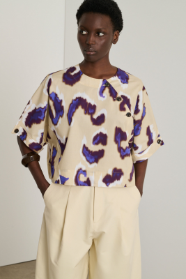 soeur - Edith Blouse Beige / Aubergine