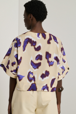 soeur - Edith Blouse Beige / Aubergine