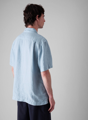 TOAST Linen Short Sleeve Shirt - Dove Blue