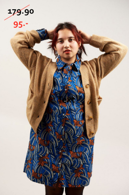 Kitchener Items - Viola V-Neck Cardigan Recycled - Grey Yellow