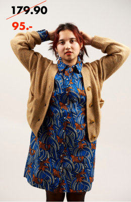 Kitchener Items - Viola V-Neck Cardigan Recycled - Grey Yellow