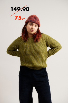 Kitchener Items - Talvi Patent Jumper Recycled - Green Curry Melange