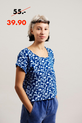 Kitchener Items - Amy Bamboo Print-Tee Kaktus - Limoges & Turtle Dove