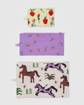 Baggu Flat Pouch Set - Painted Prairie