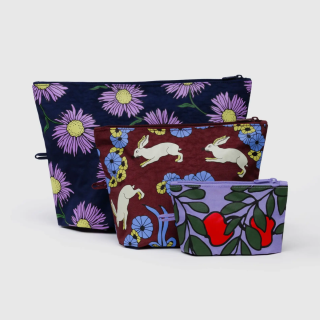Baggu Go Pouch Set - Night Orchard