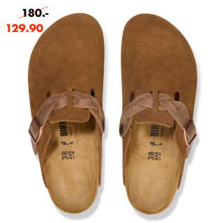 Birkenstock Boston Braided Suede Leather - Womens